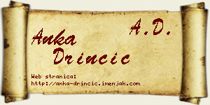 Anka Drinčić vizit kartica